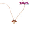 TOMEI Rouge Collection 红玉髓如意结扇子 Carnelian Ruyi Knot Palm Fan Necklace, Rose Gold 750