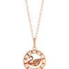 TOMEI Rouge Collection Swan Necklace, Rose Gold 750