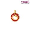 TOMEI x Hello Kitty Golden Prosperity Kitty Red Circle Pendant, Yellow Gold 916