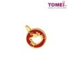 TOMEI x Hello Kitty Golden Prosperity Kitty Red Circle Pendant, Yellow Gold 916