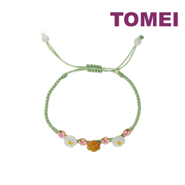 TOMEI [Online Exclusive] 有钱花 Flower Jade with Green Rope Bracelet