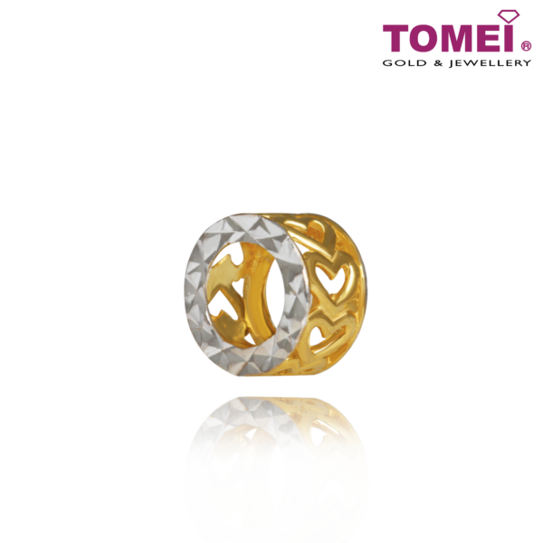 [TOMEI Online Exclusive] Dual-Tone Roll of Love 2-Way Charm, Yellow Gold 916