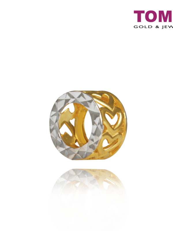 [TOMEI Online Exclusive] Dual-Tone Roll of Love 2-Way Charm, Yellow Gold 916