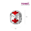 TOMEI Red Clover Charm, White Gold 585