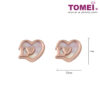 TOMEI Rouge Collection Nacre Love Earrings, Rose Gold 750