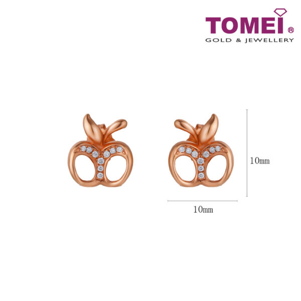 TOMEI Rouge Collection Apple Of My Eye Earrings, Rose Gold 750