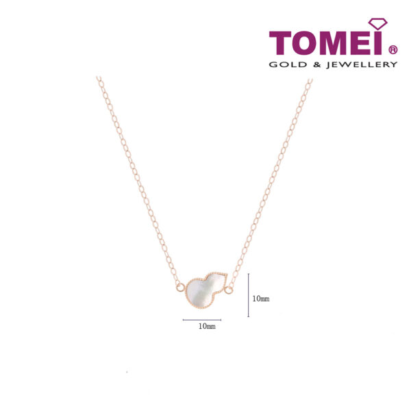 TOMEI Rouge Collection Nacre Simply Gourd Necklace, Rose Gold 750