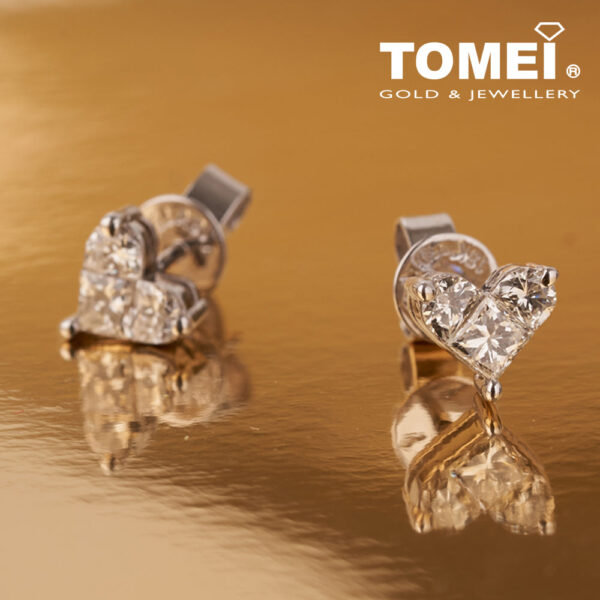 TOMEI Princess Love Diamond Earrings, White Gold 750 (DQ0004025)