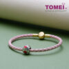 TOMEI Red Clover Charm, White Gold 585