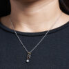 TOMEI Tri-Tone Love Diamond Pendant Set, White Gold 375