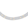 TOMEI Trio Rows Bead Bracelet, White+Yellow Gold 585