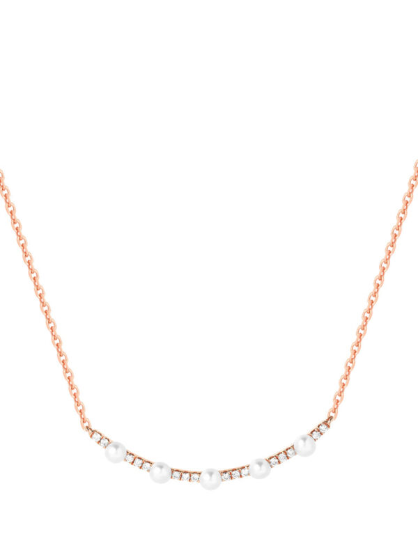 TOMEI Rouge Collection Pearl Necklace, Rose Gold 750
