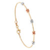 TOMEI Tri-Tones Bead Bunches Bangle, Gold 585