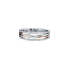 TOMEI Trio-Layered Diamond Ring, White+Rose Gold 750