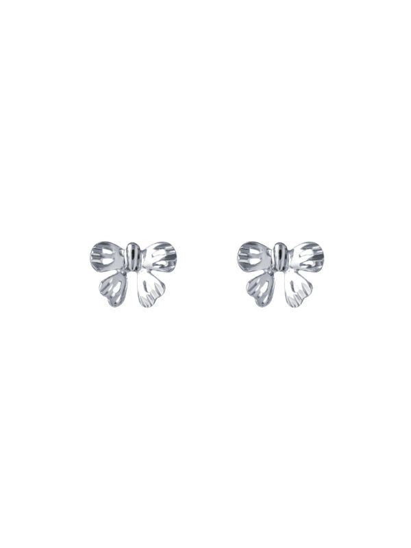 TOMEI Ribbon Earrings, White Gold 585