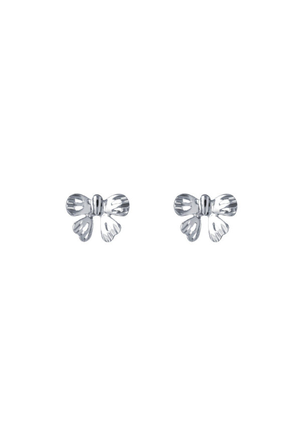 TOMEI Ribbon Earrings, White Gold 585