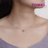 TOMEI Rouge Collection 红玉髓如意结扇子 Carnelian Ruyi Knot Palm Fan Necklace, Rose Gold 750