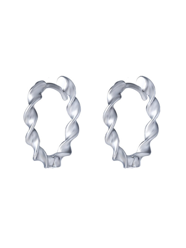 TOMEI Twisted Hoop Earrings, White Gold 585