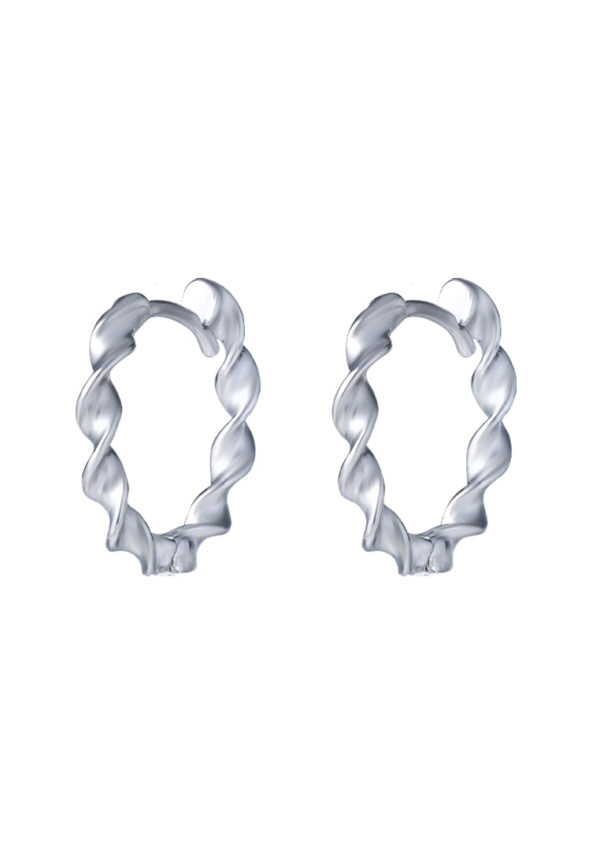 TOMEI Twisted Hoop Earrings, White Gold 585