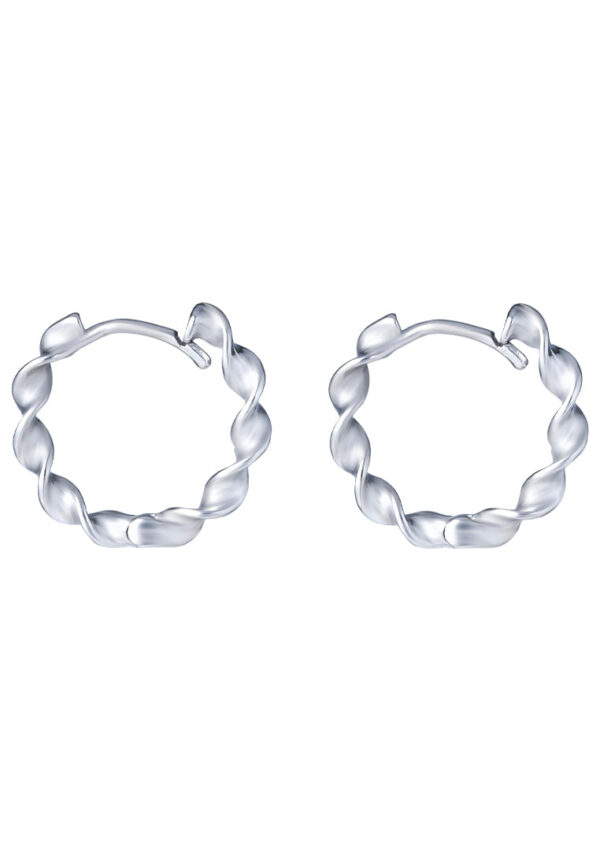 TOMEI Twisted Hoop Earrings, White Gold 585