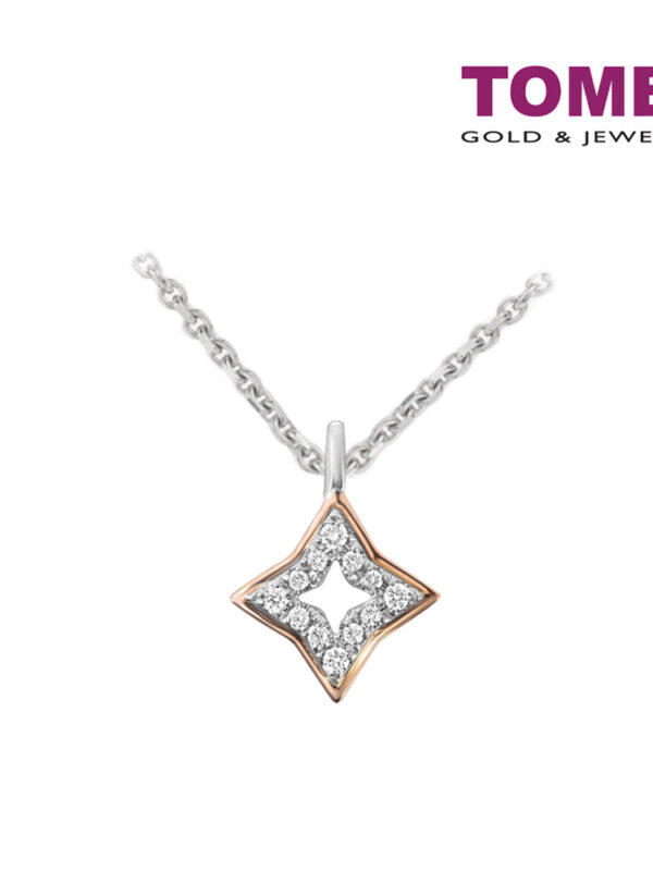 TOMEI Stellar Diamond Pendant Set I White and Rose Gold 585 (14K) (P6213)