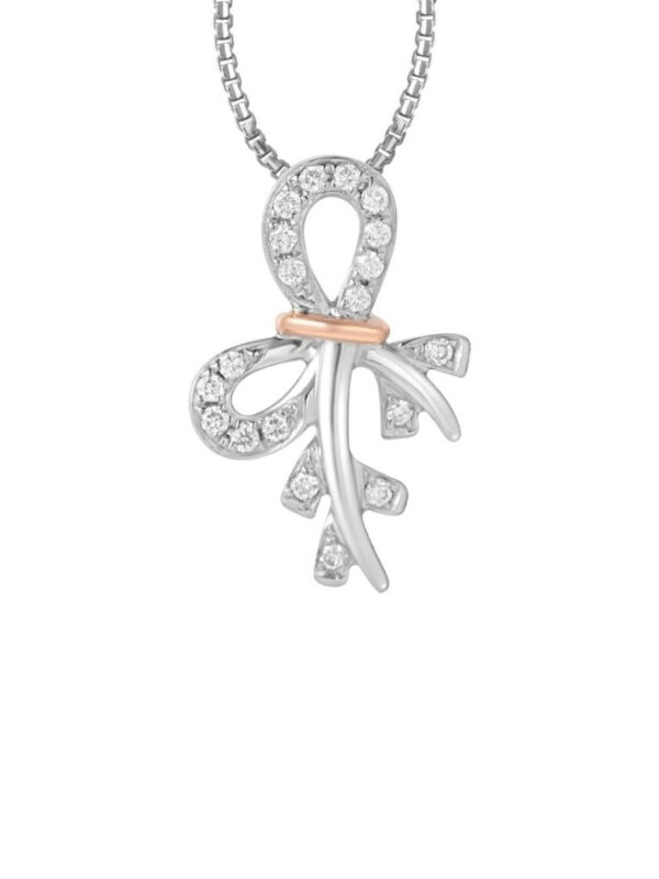 TOMEI Twinkly Trinkets Collection Diamond Pendant Set, White+Rose Gold 585