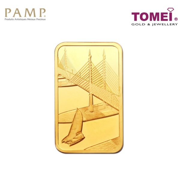 Tomei x PAMP Suisse Icons of Malaysia Penang Bridge Wafer | 10 Grams | Fine Gold 9999 (PTP-R-10G)