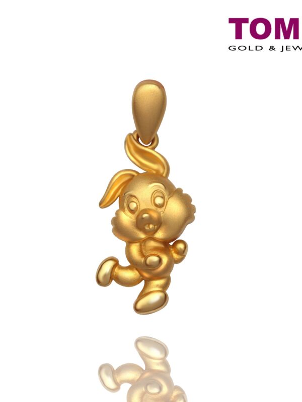 TOMEI Sweet Blessings Rabbit Pendant, Yellow Gold 916