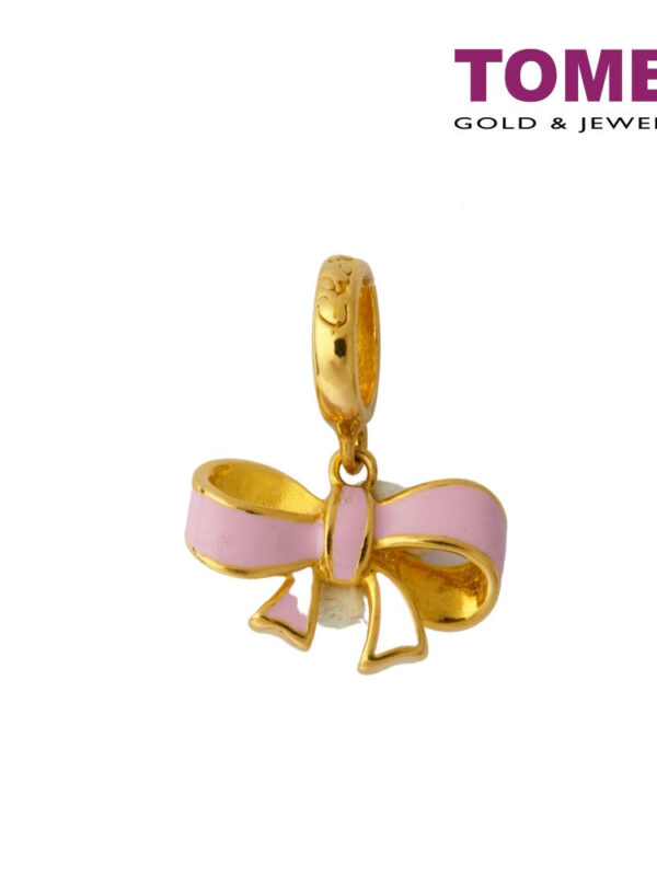 TOMEI [Online Exclusive] Sweet Ribbon Bow Charm, Yellow Gold 916