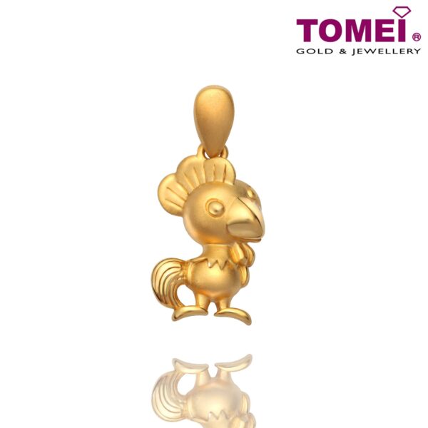 TOMEI Sweet Blessings Rooster Pendant, Yellow Gold 916