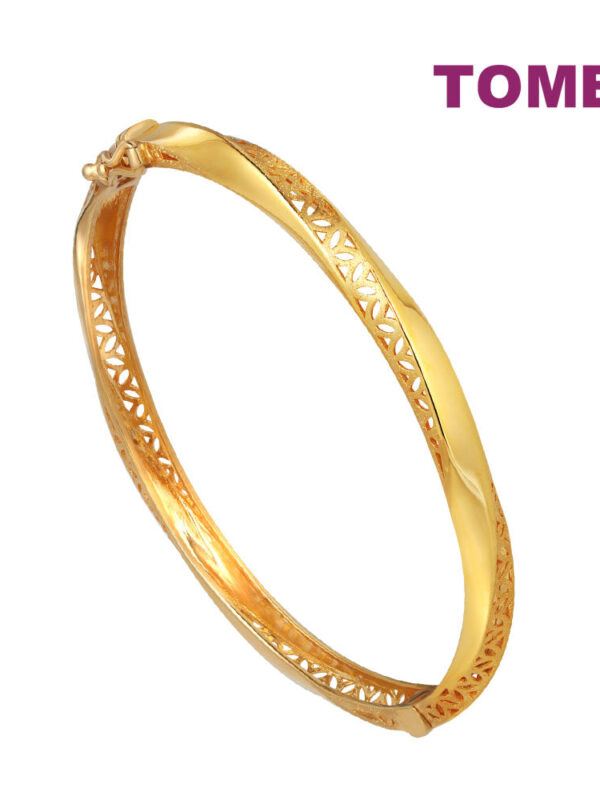 TOMEI Sri Puteri Slender Elegant Bangle, Yellow Gold 916