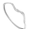 TOMEI Wave Bangle, Diamond White Gold 750