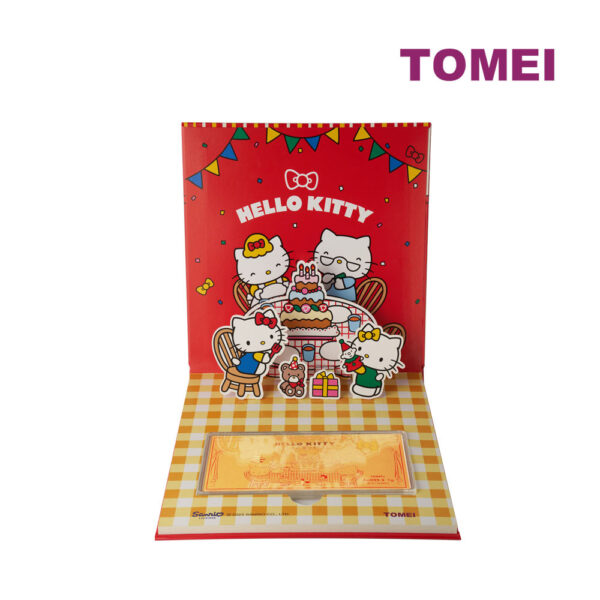 TOMEI x SANRIO Hello Kitty Happy Birthday Gold Foil, Yellow Gold 9999 (HK-HB01)(1G)