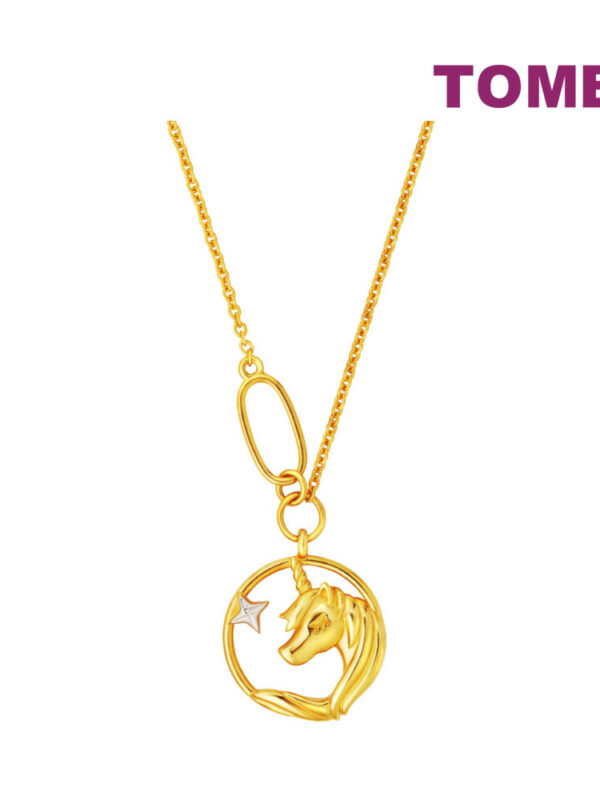TOMEI Unicorn Necklace, Yellow Gold 916