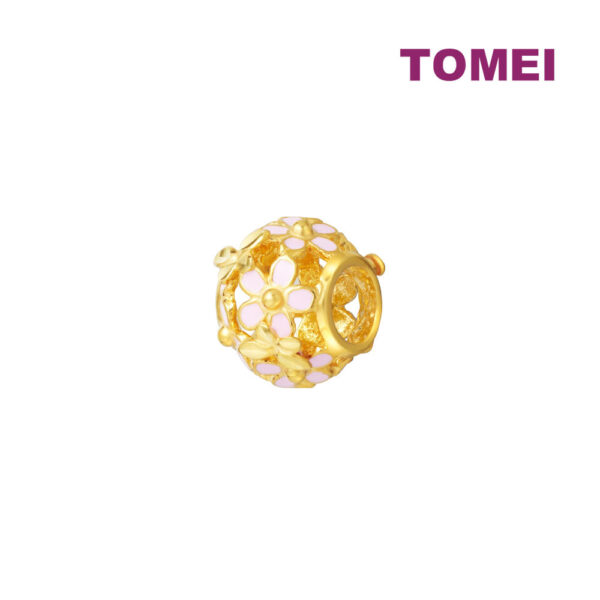 TOMEI Sweet Floral Charm, Yellow Gold 916