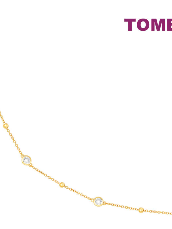 TOMEI [Online Exclusive] Simplicity Twinkling Bracelet, Cubic Zirconia, Yellow Gold 916
