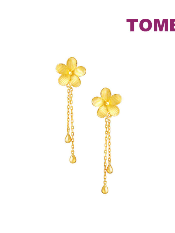 TOMEI X XIFU Flourishing Flowers Earrings, Yellow Gold 999