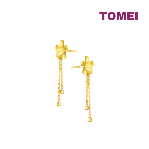 TOMEI X XIFU Flourishing Flowers Earrings, Yellow Gold 999