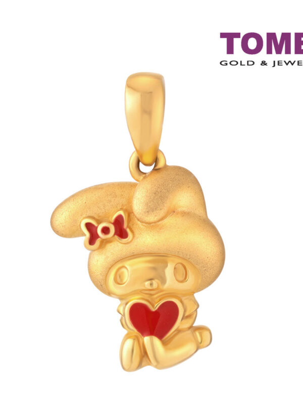 TOMEI x My Melody with Red Heart Pendant, Yellow Gold 916