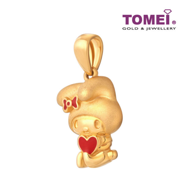 TOMEI x My Melody with Red Heart Pendant, Yellow Gold 916