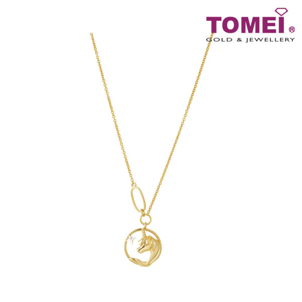 TOMEI Unicorn Necklace, Yellow Gold 916