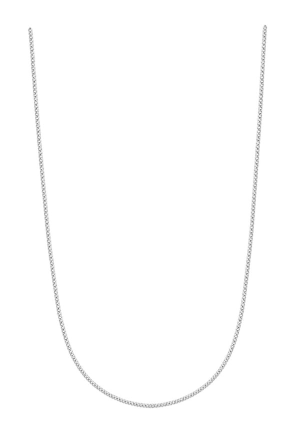 TOMEI Round Buckle Necklace, White Gold 375