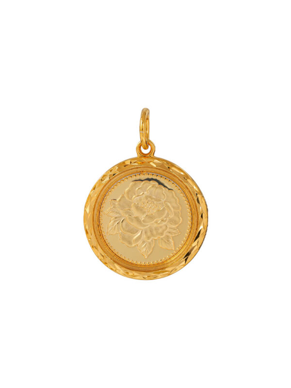 TOMEI [Online Exclusive] Peony Flower Gift Pendant, Plated Yellow Gold