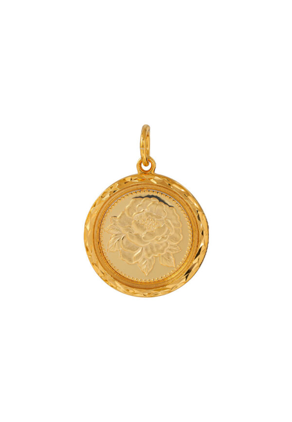 TOMEI [Online Exclusive] Peony Flower Gift Pendant, Plated Yellow Gold