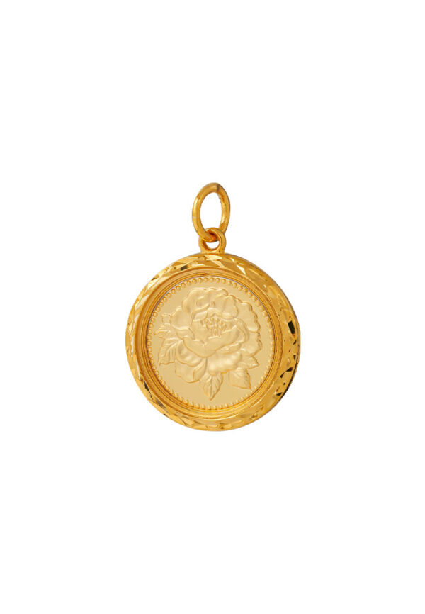 TOMEI [Online Exclusive] Peony Flower Gift Pendant, Plated Yellow Gold