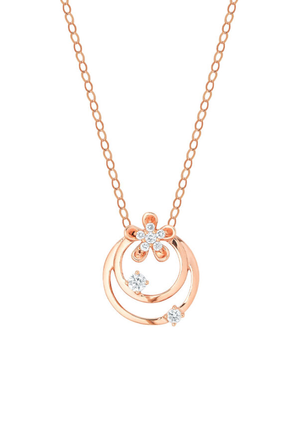 TOMEI Rouge Collection Floral Necklace, Rose Gold 750