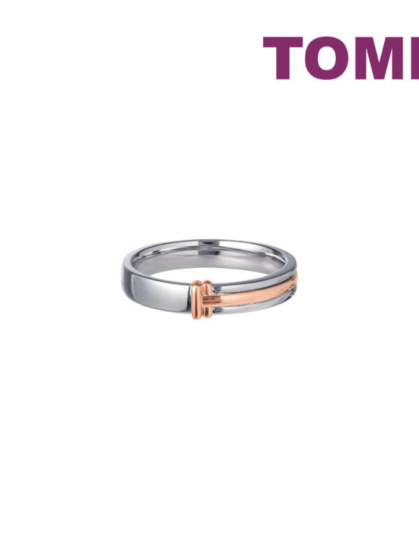 TOMEI【爱的羁绊】Evermore Couple Ring, White+Rose Gold 750