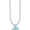 TOMEI Round Jade Pendant, White Gold 750