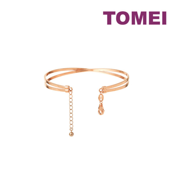 TOMEI Rouge Collection Criss Cross Bangle, Rose Gold 750