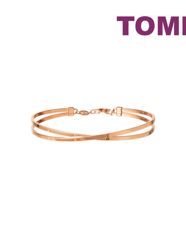 TOMEI Rouge Collection Criss Cross Bangle, Rose Gold 750